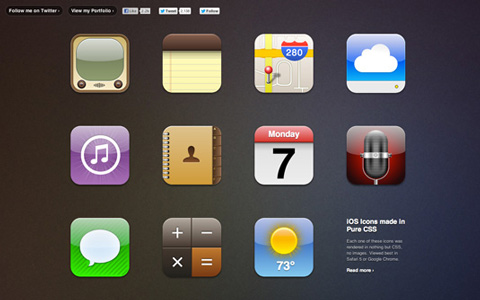 ios icons made with css