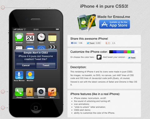 iphone made with css